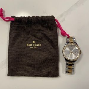 Authentic Kate Spade two tone watch with crystal embellishments